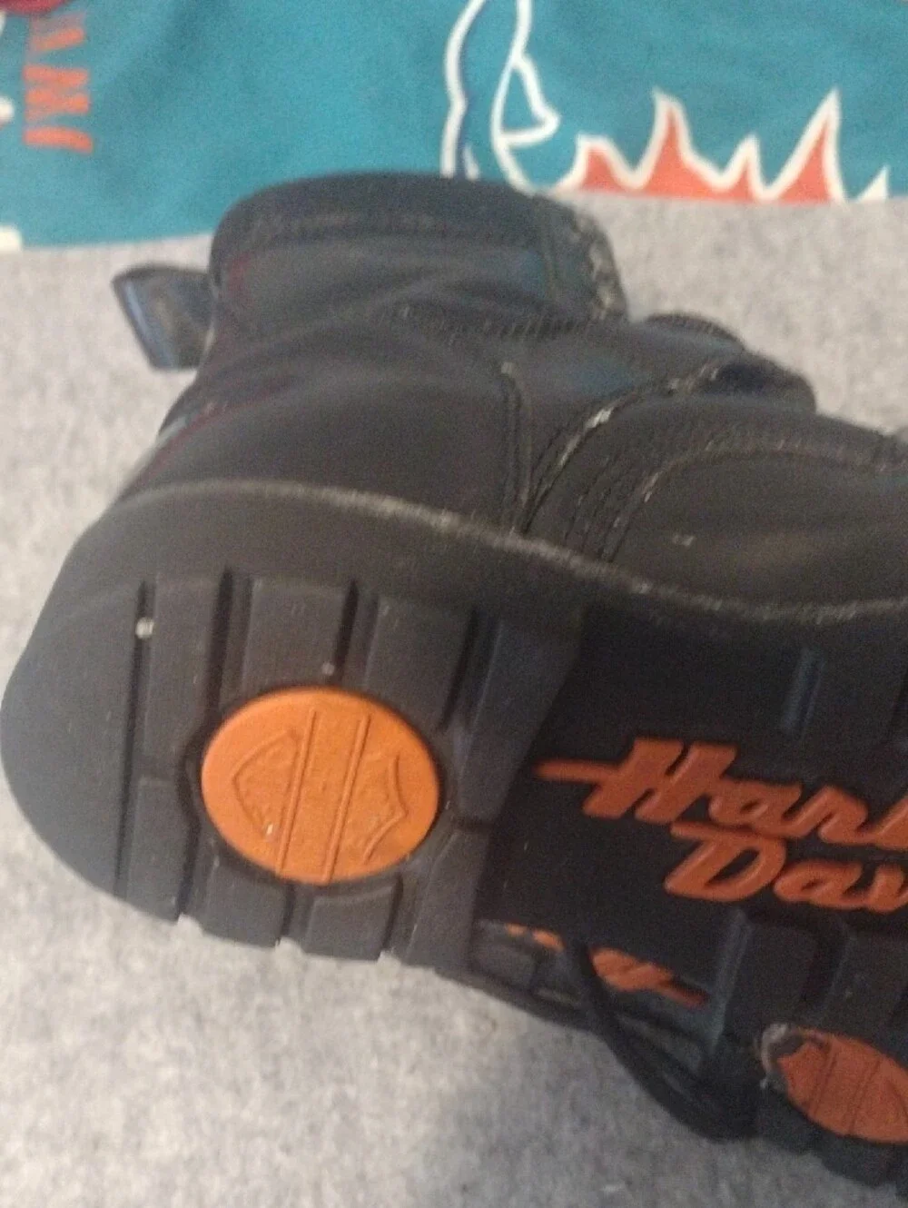 Harley-Davidson Black Leather Lace-Up Boot with Buckle